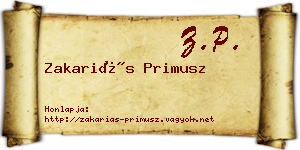 Zakariás Primusz névjegykártya
